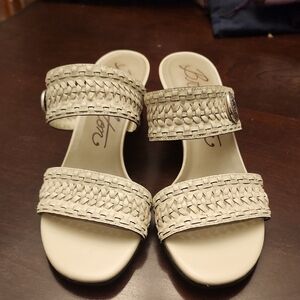 Women's Woven Cream Sandals